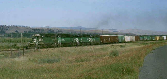 BN train on Montana Rail Link.