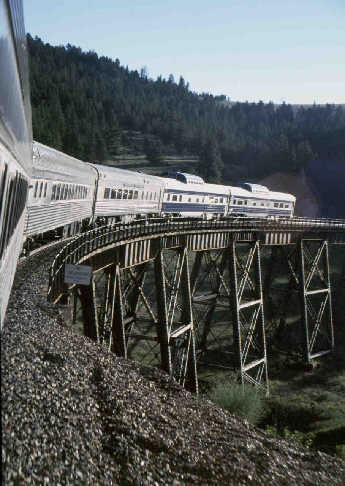 2000 NPRHA excursion train rear crossing trestle.
